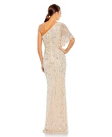 Mac Duggal Women's Embellished One Shoulder Draped Gown