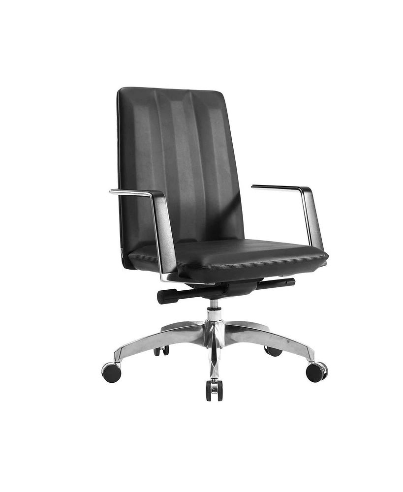 Slickblue Ergonomic Low Back Leather Office Chair Stylish Swivel for Comfort and Support