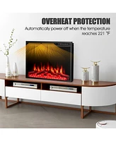 Sugift 37 Inch Electric Fireplace Recessed with Adjustable Flames