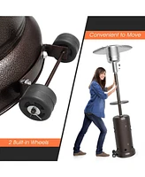 Sugift Outdoor Heater Propane Standing Lp Gas Steel with Table and Wheels