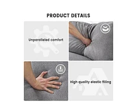 gaomon 80.7" Modern Square Armrest Cushioned Sofa With Storage Bag And Cup Holders