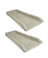 Suncast SB24 Decorative Rain Gutter Downspout Splash Block, Tan (2 Pack)