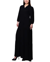 Ny Collection Petite 3/4 Sleeve Crinkle Tiered Maxi Dress