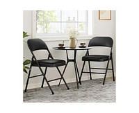 gaomon 4 Pack Folding Chairs with Padded Cushion and Back, Folding Chairs for Outside, Foldable Chairs with Metal Frame Hold Up to 350 Lbs