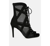 London Rag Anarki Mesh Lace-Up Ankle Boots