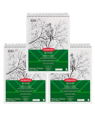 Mead Derwent Academy Wirebound Sketchbook, 70 Sheets, Pack of 3