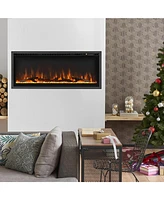Skonyon Electric Fireplace in-Wall Recessed with Remote Control and Adjustable Color and Brightness-42 inches