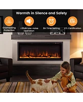 Skonyon Electric Fireplace in-Wall Recessed with Remote Control and Adjustable Color and Brightness-42 inches