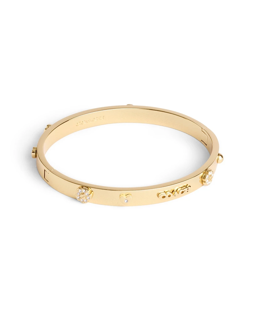 Coach Faux Stone Signature Mixed Motif Bangle Bracelet