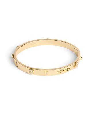 Coach Faux Stone Signature Mixed Motif Bangle Bracelet