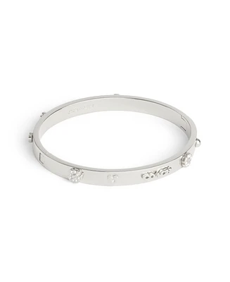 Coach Faux Stone Signature Mixed Motif Bangle Bracelet