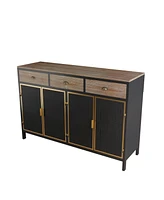 Slickblue 4 Doors Modern Sideboard with 3 Top Drawers, Sideboard Storage Cabinet Entryway Floor Cabinet for Living Room Office Bedroom