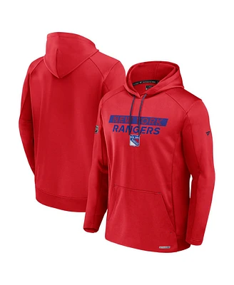 Fanatics Men's Red New York Rangers Authentic Pro Rink Fleece Pullover Hoodie