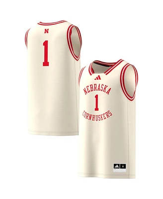 Adidas Men's 1 Cream Nebraska Huskers Replica Swingman Jersey