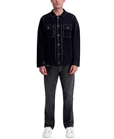 Karl Lagerfeld Paris Men's Contrast Trim Knit Shirt Jacket