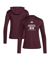 Adidas Women's Maroon Texas A M Aggies Long Sleeve Hoodie T-Shirt