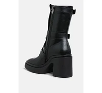 London Rag Syrah Chunky Biker Boots