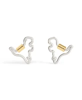 Coach Two-Tone Signature Carabiner Rexy Stud Earrings