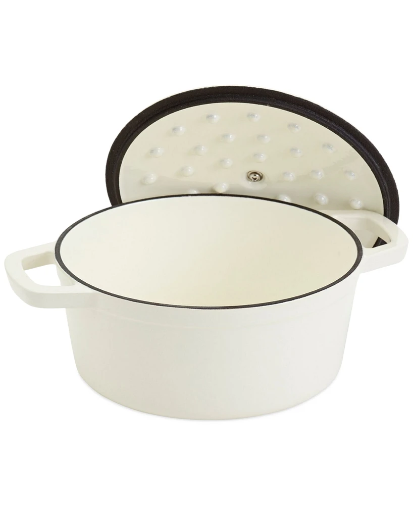 Smith and Clark White 5-Quart Enameled Cast Iron Dutch Oven