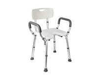 gaomon U Shower Seat, Adjustable Height Shower Chair, with Padded Armrests and Back, Inside Shower Chair Support 350 lb Capacity