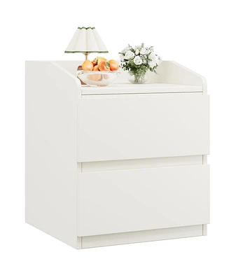 gaomon Nightstand with 2 Drawer Modern Side Table with Storage Wide End Table