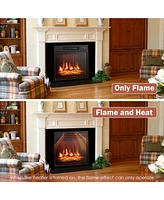 Sugift 18 Inch Electric Fireplace Inserted with Adjustable Led Flame