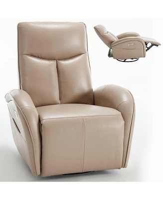 Power Recliner Chair with Lumbar Support Max Swivel Degree 270° Heavy Duty Motion Mechanism Usb and Type-c Ports