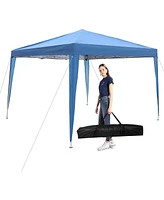 Slickblue 10 ft. Foldable Pop-Up Canopy Tent Height Adjustable with Carrying Bag for Parties, Picnics & Camping