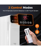 Sugift 1500W Oil Filled Radiator Heater with Remote Control 3 Modes 24H Timer