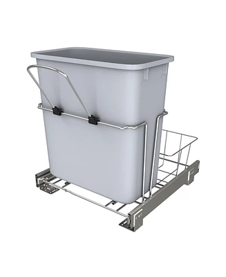 Rev-a-Shelf 20 qt. Universal Waste Container with Rear Basket, Rukd-1420RB-1