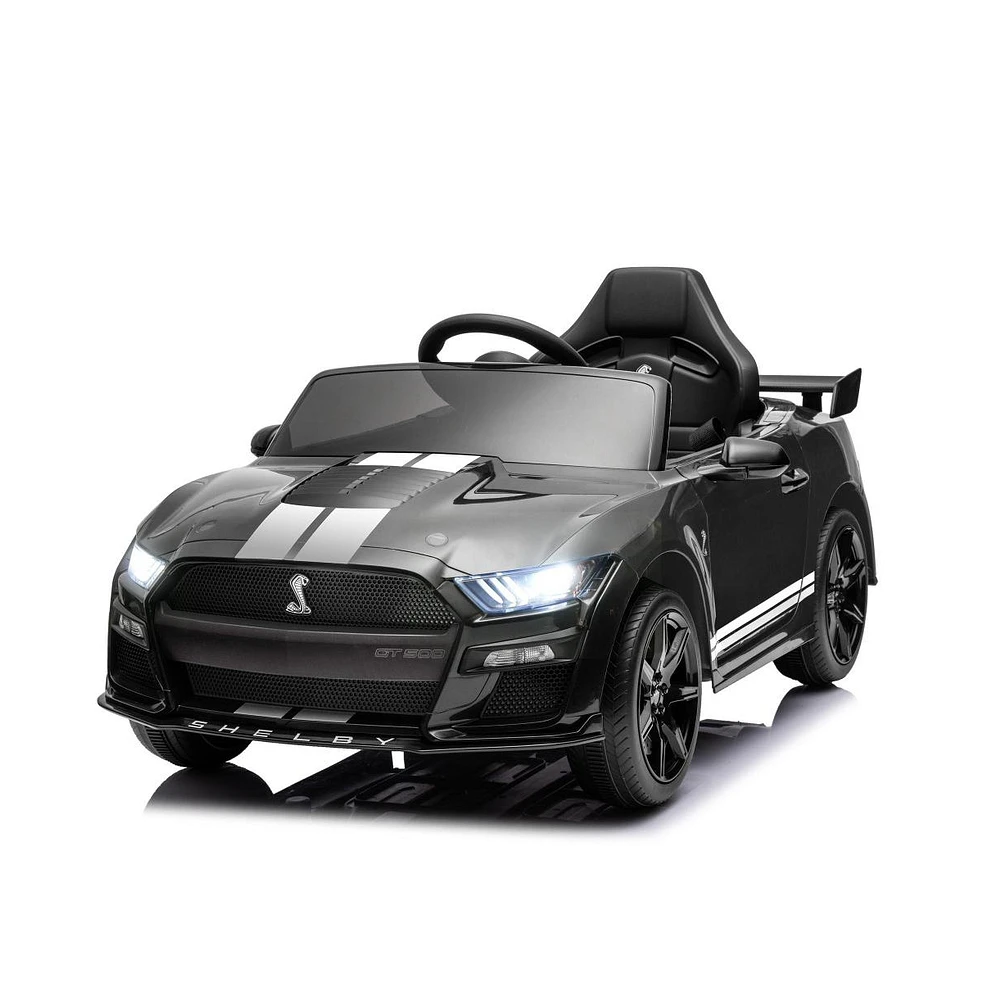 Funtok Licensed Ford Mustang Shelby GT500 12V Kids Electric Ride On Car w/Parent Remote Control, Led Lights, MP3, bluetooth