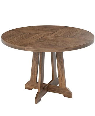 gaomon Round Dining Table for 4-6 People, 47 Inch Farmhouse Kitchen Table