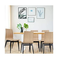 Slickblue Stylish Set of 4 Kitchen Dining Chairs Bentwood Seats with Sturdy Metal Legs