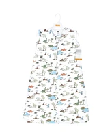 Hudson Baby Boys Cotton Sleeveless Wearable Sleeping Bag, Sack, Blanket, Dinosaur Adventures, 0-6 Months