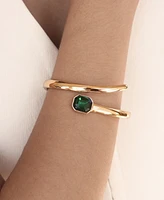 Ettika Emerald Deco Wrap Cuff Bracelet