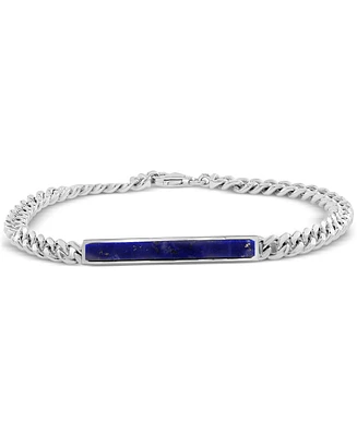 Effy Men's Lapis Lazuli Bar Curb Link Bracelet in Sterling Silver