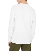 Guess Men's Long Sleeve Tonal Peony Jacquard Crew Shirt