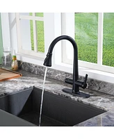 Casainc 1.8 Gpm Pull Down Kitchen Faucet with Deck Plate and Digital Display
