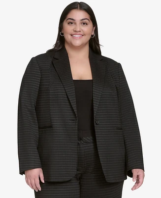 Dkny Plus Ponte One-Button Blazer