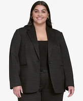 Dkny Plus Ponte One-Button Blazer