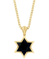 Effy Men's Onyx Star of David 22" Pendant Necklace in 10k Gold