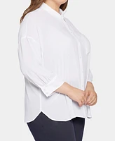 Nydj Plus Zoey Point Collar Blouse