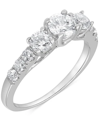 Diamond Three Stone Engagement Ring (1-1/2 ct. t.w.) in 14k White Gold