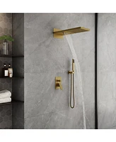 Casainc 22 Inch Luxury Waterfall Shower System Valve Kit with Handheld Spray