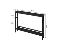 gaomon 5.9" Narrow Sofa Table, 2 Tier Skinny Console Table with Adjustable Shelf, Slim Behind Couch Table for Living Room, Entryway, Hallway