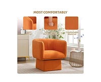gaomon Swivel Barrel Accent Chair, Mid Century 360 Comfy Round Accent Sofa for Bedroom, Modern Accent Armchair Reading Chair for Living Room Waiting R