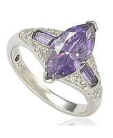 Suzy Levian New York Suzy Levian Sterling Silver Purple Marquise Cubic Zirconia Ring