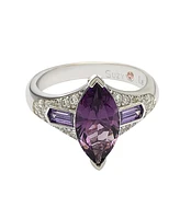 Suzy Levian Sterling Silver Purple Marquise Cubic Zirconia Ring