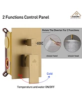 Casainc 10 Inch Wall Mounted Rainfall Shower Head with 3-Spray Handheld Shower System