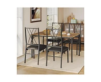 gaomon Dining Table Set for 4, Kitchen Table Set with Upholstered Bench, Dining Room Table Set for 4-6 with Cozy Cushion, 3 Piece Dining Table Set for